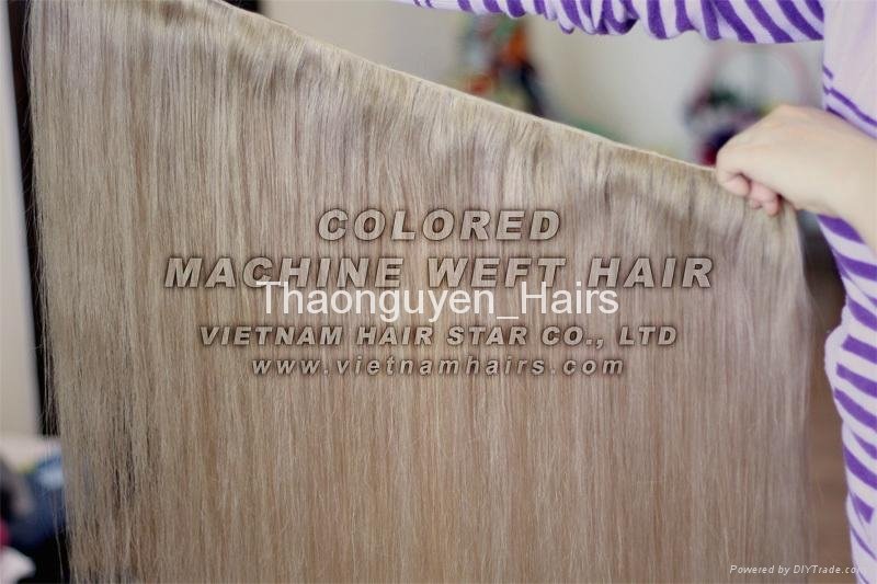 Color weft human hair  3