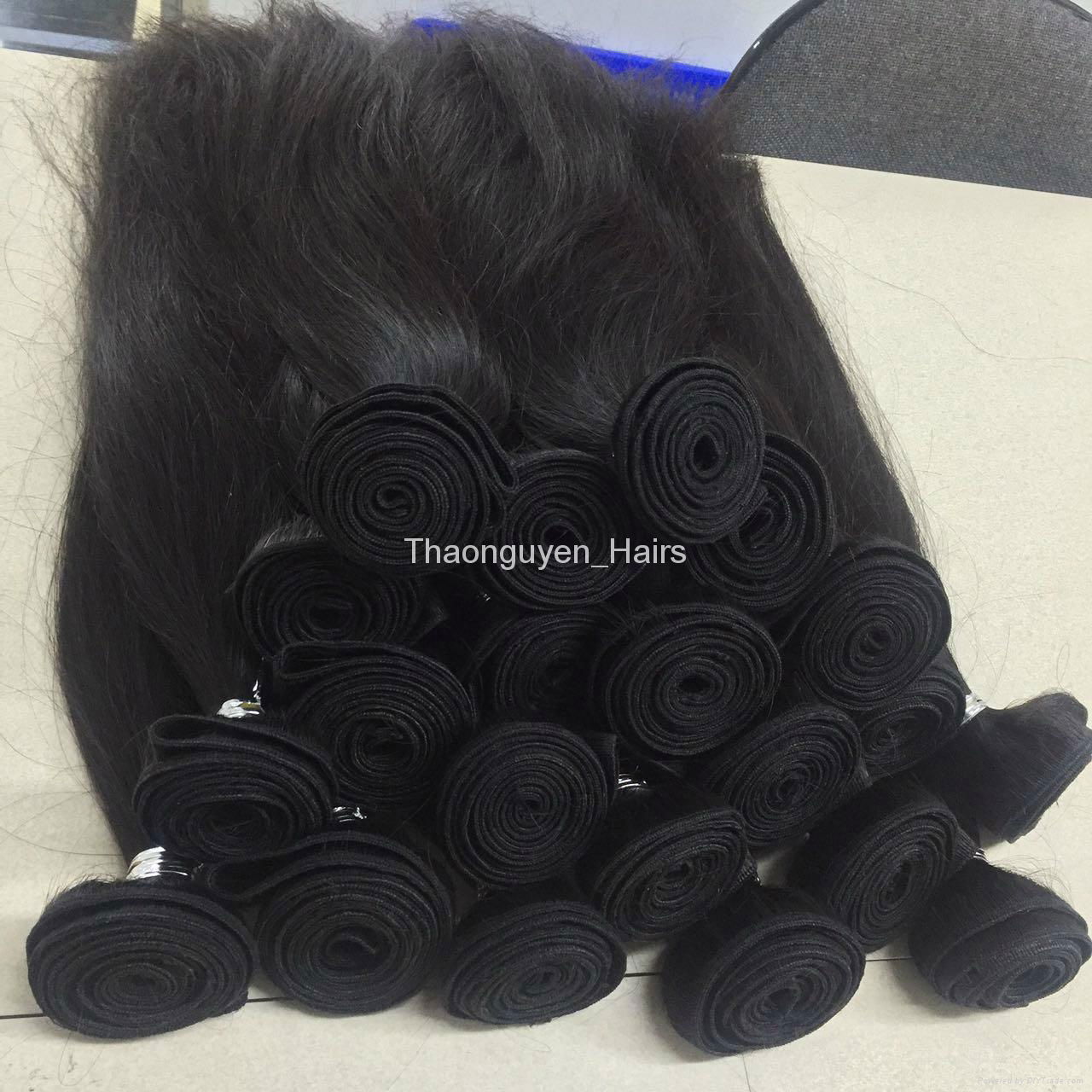 Machine Weft remy natural Vietnamese hair 4