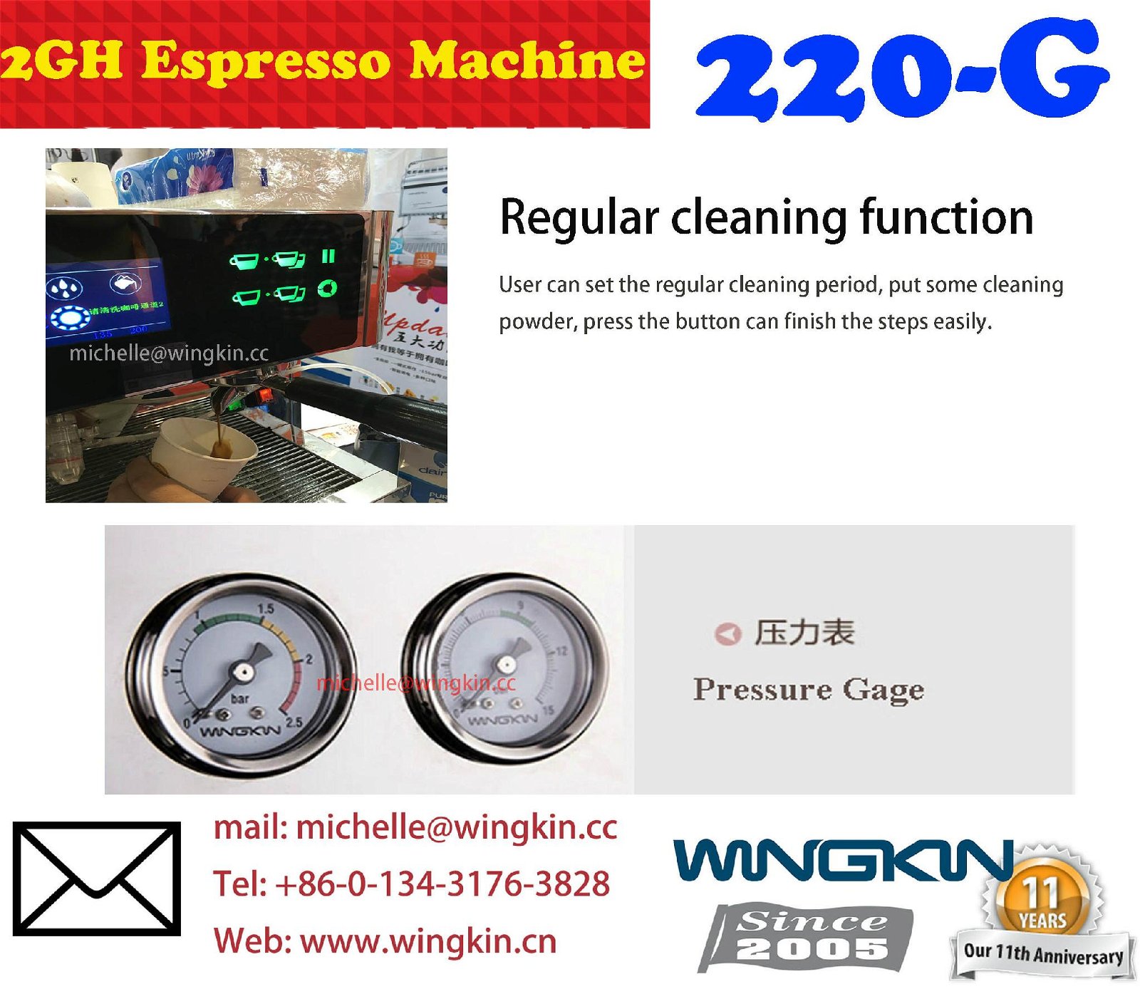 Factory Prices Commercial Espresso Making Machine WINGKIN 4