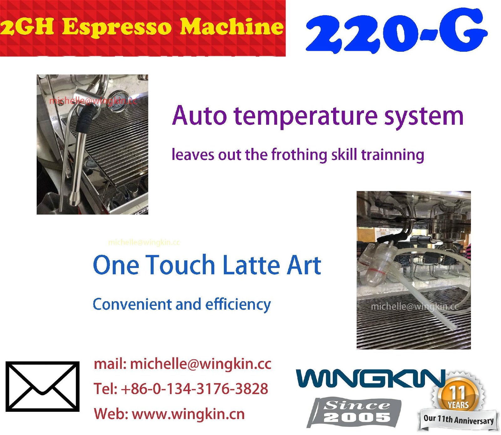 Factory Prices Commercial Espresso Making Machine WINGKIN 5