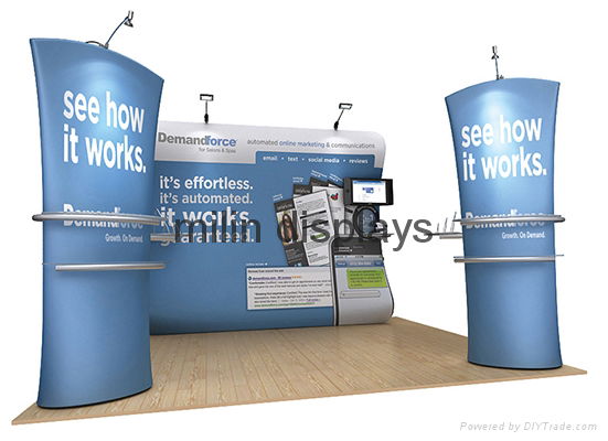 Factory direct wholesale tension fabric exhibition booth aluminum pop up display 3
