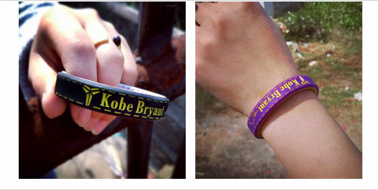 Basketball kobe retired souvenir double color wristbands movement of silicone br 4