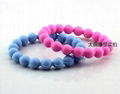 American popular logo round bead silicone bracelet noctilucent wristbands candy 