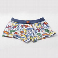 High quality allover printing boy children's boxer underwear with cotton