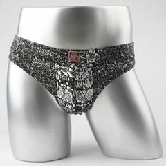 Sexy snake metal string men's trunk underwear with Cotton