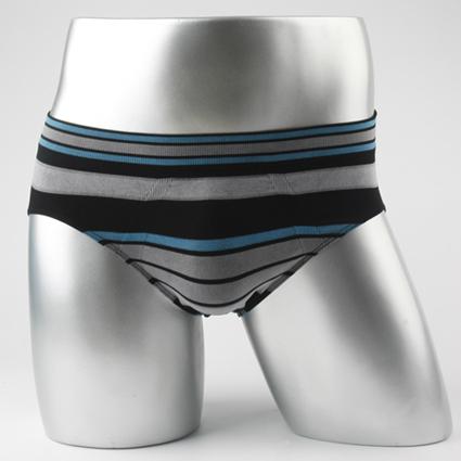 Basic yarn dyed stripe seamless men's trunk underwear with Polyamide