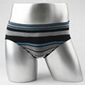 Basic yarn dyed stripe seamless men's trunk underwear with Polyamide