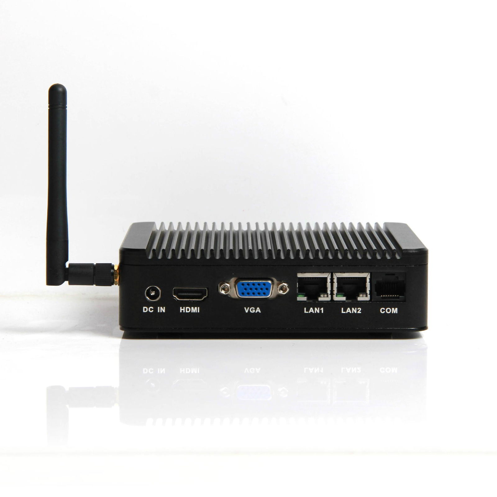 HYSTOU Fanless Embedded PC Quad Core Mini PC Dual NIC J1900 2