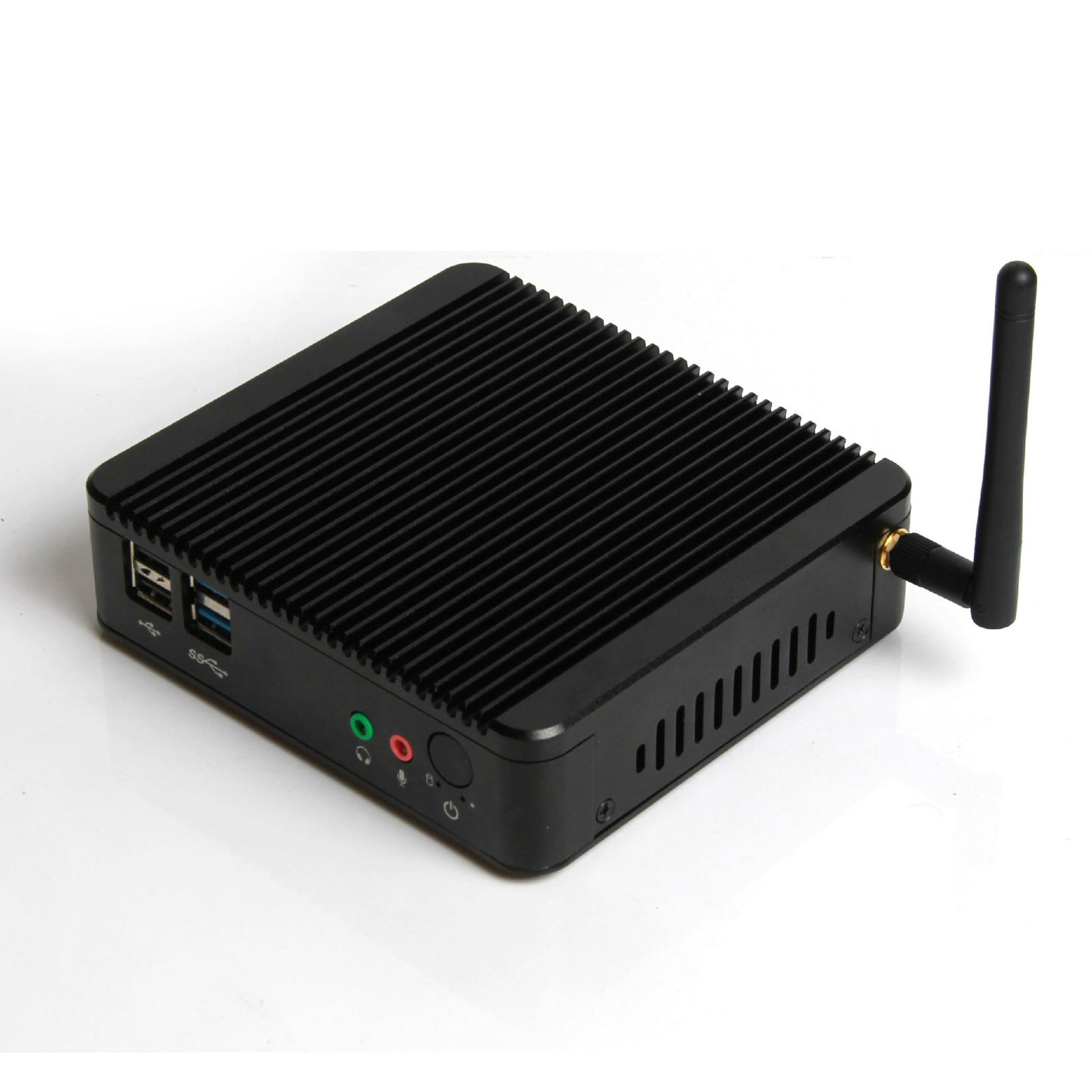 HYSTOU Fanless Embedded PC Quad Core Mini PC Dual NIC J1900 4