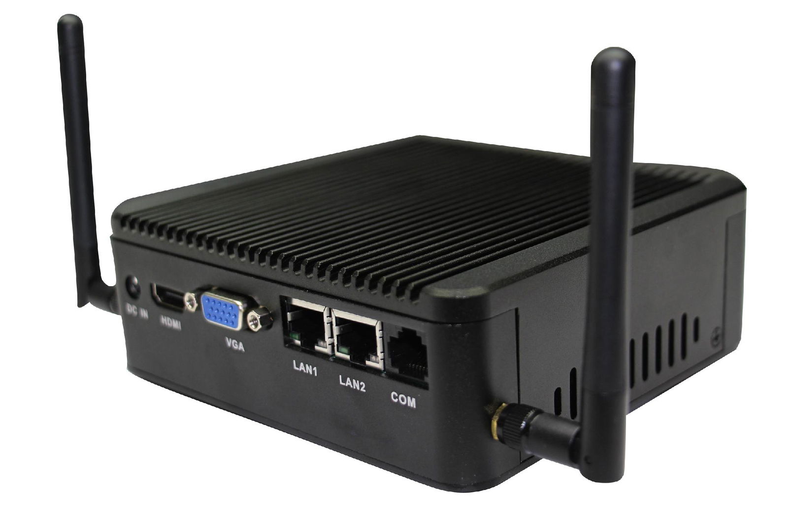 HYSTOU Fanless Embedded PC Quad Core Mini PC Dual NIC J1900 5