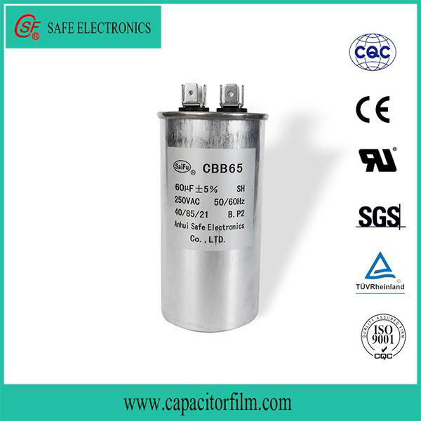CBB65 cylinder shape self-healing property anti-explosion electric capacitor wit