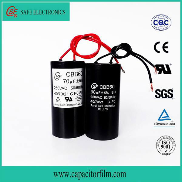CBB60 large overload capacity AC single-phase capacitor with good quality