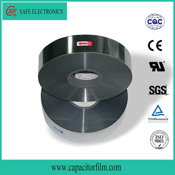 Double-sided and central margin metallized PET film for capacitor used 3