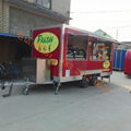 orange mobile food trailer dual axles fast food cart coffee kiosk food truck van 4