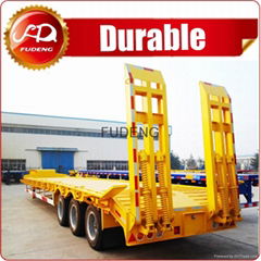 Cheap price heavy duty gooseneck 60tons payload dropdeck semi truck 3 axles low 