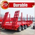 Cheap price heavy duty gooseneck 60tons payload dropdeck semi truck 3 axles low  3