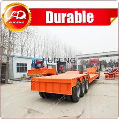 China ShanDong detachable gooseneck lowbed ,hydraulic duty tri-axle lowbed semi 