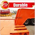 China ShanDong detachable gooseneck lowbed ,hydraulic duty tri-axle lowbed semi  3