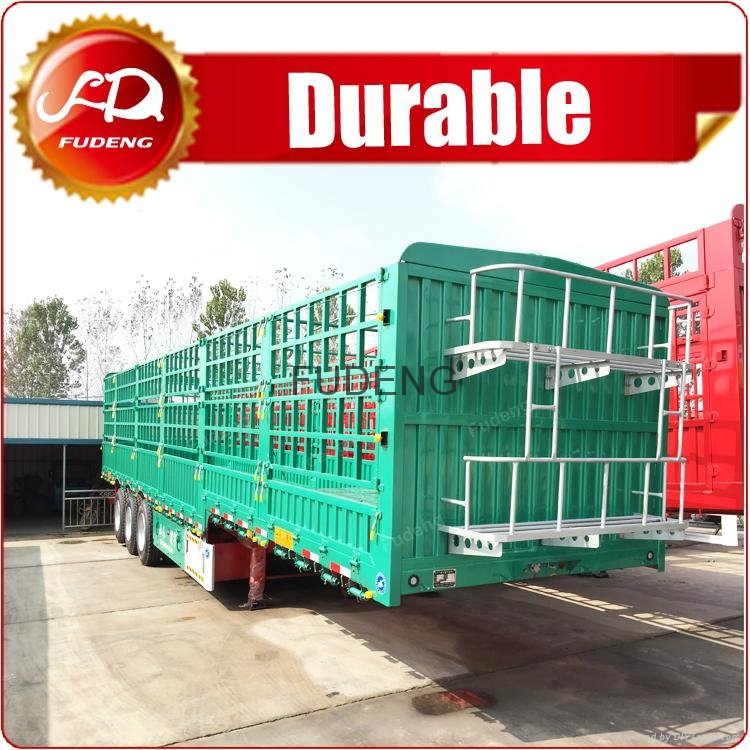 3 axle fence livestock animal transport semi trailer for sale 5