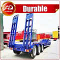 Cheap price gooseneck 60tons payload semi truck 3 axles low bed trailer 5