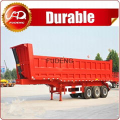 Fudeng stronger triple axle 50 tons dump tipper semi trailers with HYVA hydrauli