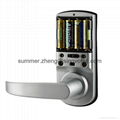 Access control system alarm passcode fingerprint reader entry door handel locks  3