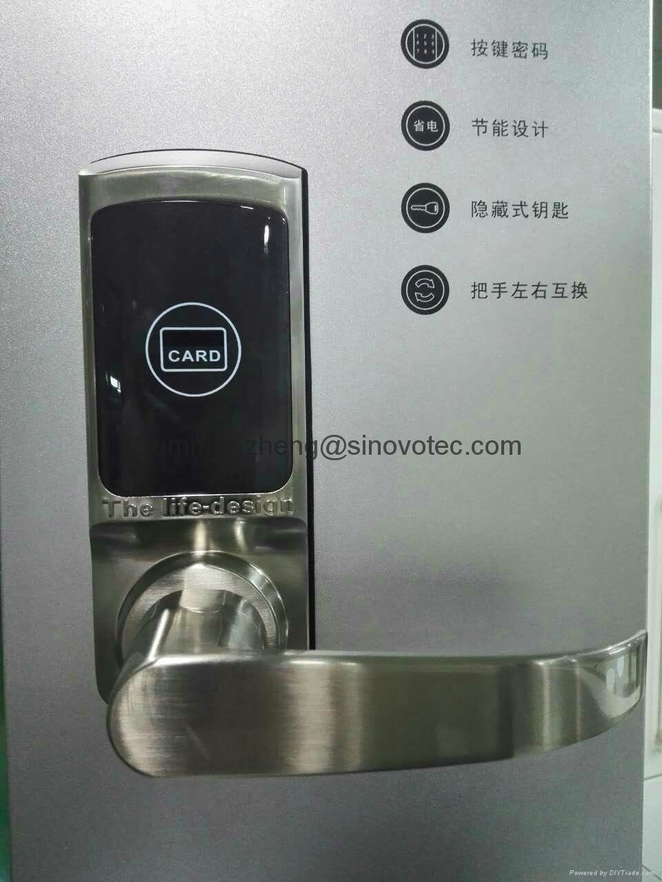Hotel zinc alloy card security system door locks China manufacturer 3