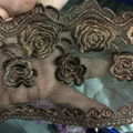 New Design 12cm Width Stock Rose Embroidery Mesh Lace For Garments & Home Textil 2