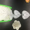 New Design 5cm Width Stock Wholesale Heart Shape Embroidery Water Soluable Lace 