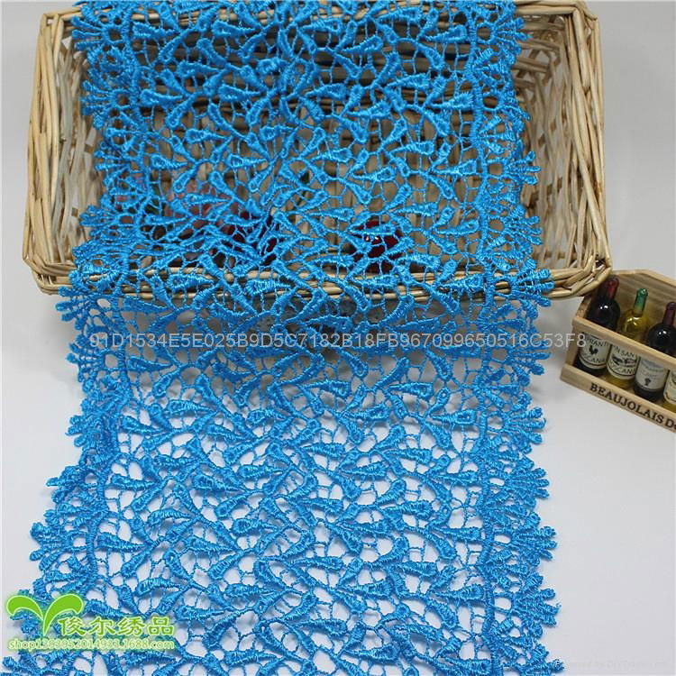 17cm Width Factory Stock Waterdrop Embroidery Water Soluable Lace 3