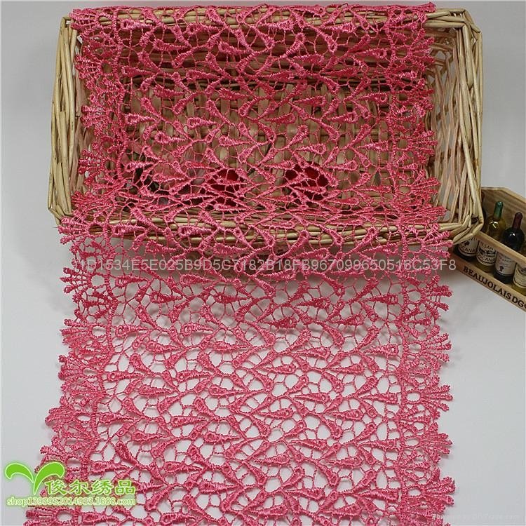17cm Width Factory Stock Waterdrop Embroidery Water Soluable Lace 4