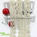 2.5cm Width Stock Wholesale Small Flower Shape Embroidery Water Soluable Lace 3