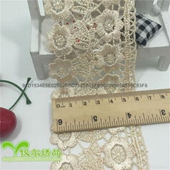 7cm Width Double Layer Stock Wholesale Plum Blossom Shape Embroidery Lace 