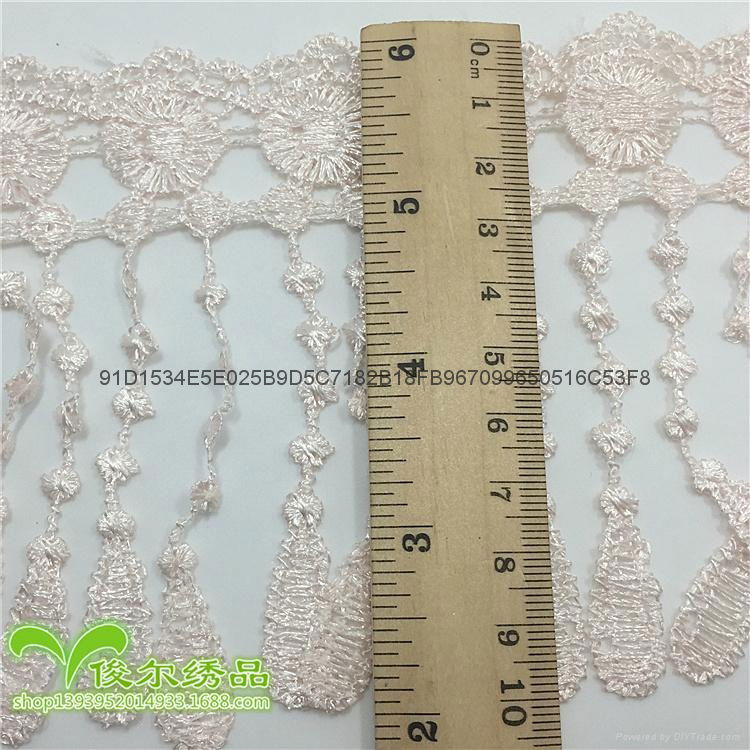 Factory Sale12cm Width Stock Tassel Embroidery Lace For Garments  Home Textile 2