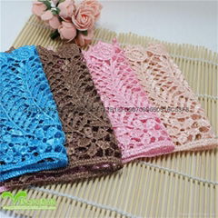 17cm Width Factory Stock Wolesale Willow Leaves Embroidery Water Soluable Lace