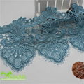 12cm Width Polyester  Lace Stock Wholesale Seashell Flower Shape Embroidery Lace 2