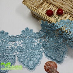 12cm Width Polyester  Lace Stock Wholesale Seashell Flower Shape Embroidery Lace