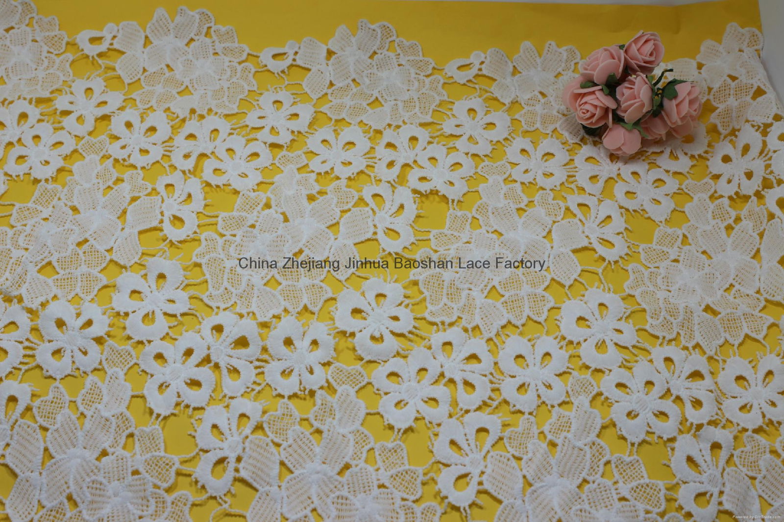 New Design Flower Shape Embroidery Fabric Lace Water Soluable Lace 2