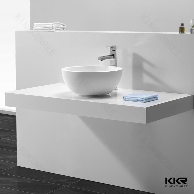 Pure white cheap solid surface countertop wash basin 5
