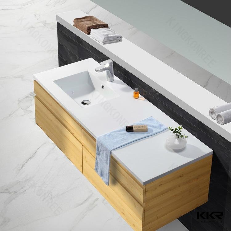 Pure white cheap solid surface countertop wash basin