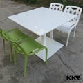 Pure white solid surface dining table 5