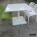 Pure white solid surface dining table 3