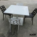 Pure white solid surface dining table