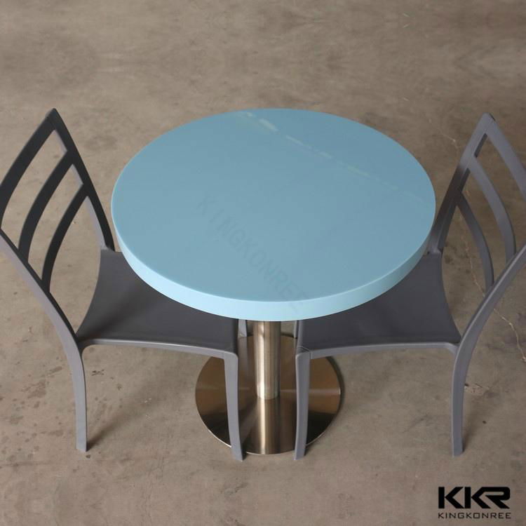 Small round solid surface coffee table 4