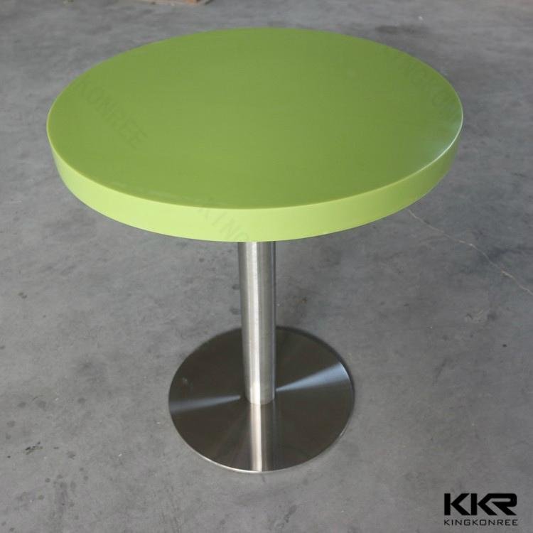 Small round solid surface coffee table