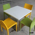 Small square solid surface dining table with chair 4