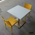 Small square solid surface dining table with chair 3
