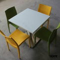 Small square solid surface dining table with chair 2