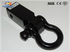 High Quality Solid D Ring Hitch Receiver Shackle Bracket with Protective Rubber