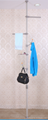 Single pole ceiling to ground bedroom clothes rack